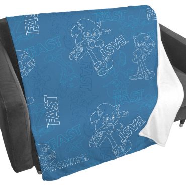 Sonic 2 Sonic Outline Print Blanket