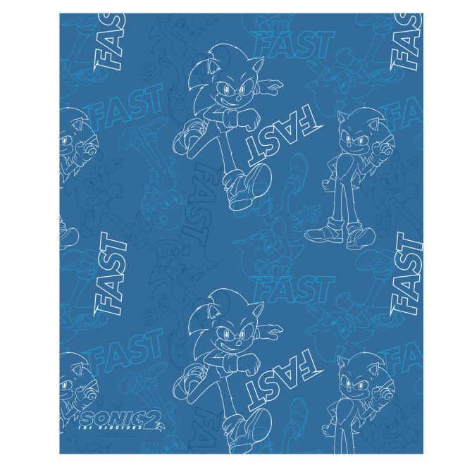 Sonic 2 Sonic Outline Print Blanket - Image 2