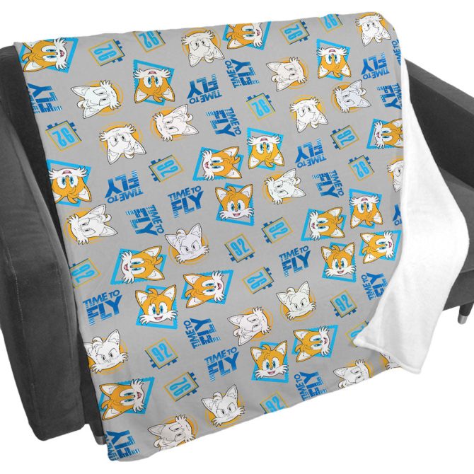 Tails Time to Fly Fleece Blanket from Sonic the Hedgehog