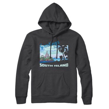 Greetings from South Island Charcoal Hoodie