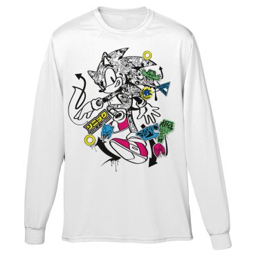 Sonic the Hedgehog Graffiti Hog White Long Sleeve T-Shirt