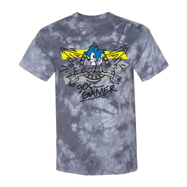 Sonic the Hedgehog 90's Gamer Gray Tie-Dye Tee