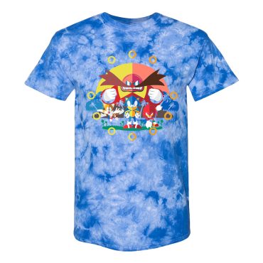 Sonic and Eggman Blue Tie-Dye Tee