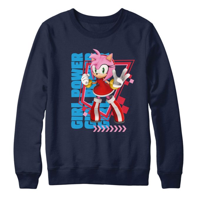 Amy Girl Power Navy Crewneck