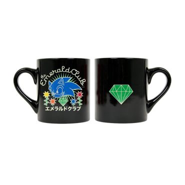 Sonic The Hedgehog Emerald Club Patchwork Black Mug