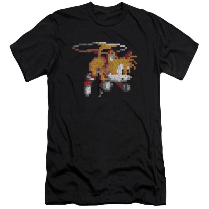 Sonic Time to Fly! Retro Tails Black Tee